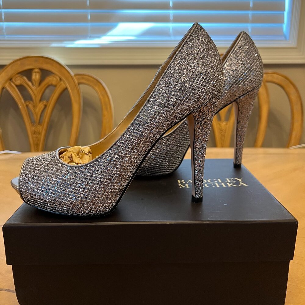 ✨ Badgley Mischka “Humble II” Glitter Heels 👠💎 Size 8.5 • BNIB ✨